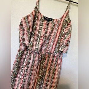 Boho Dress with Adjustable Spaghetti Straps